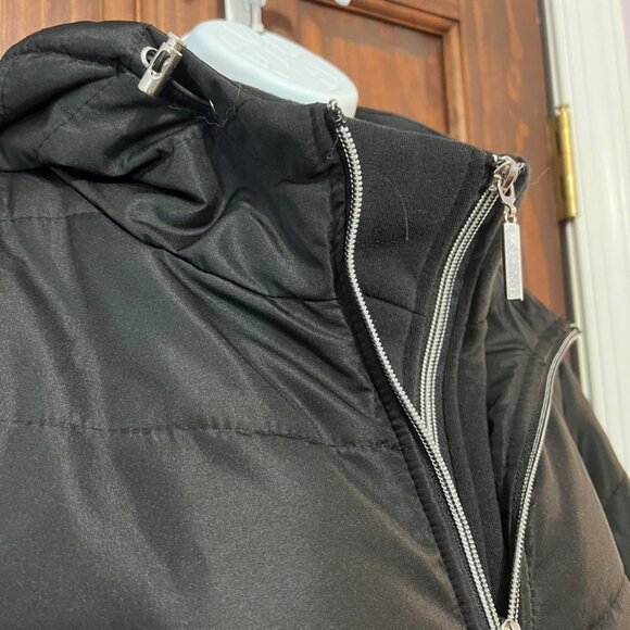 Plus Size 1X Black Puffer Long Winter Jacket Warm Water Resistant polyester y2k - Picture 4 of 7